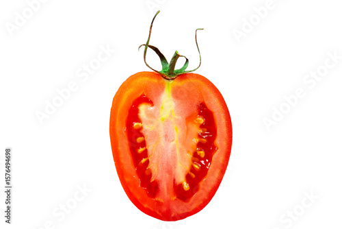 Ripe Italian Roma Tomato on Transparent Background
