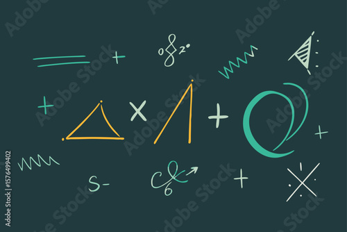 Abstract Chalkboard Background with Faded Scientific Formulas