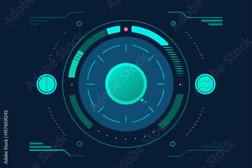 Digital Elements on a Futuristic HUD Interface
