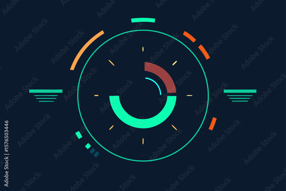Obraz premium Circular Loading Element on a Sci Fi HUD Interface