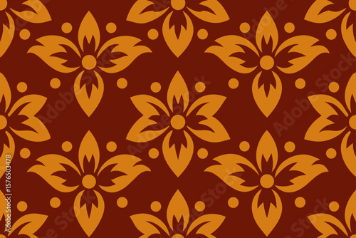 Seamless Traditional Indonesian Style Batik Pattern