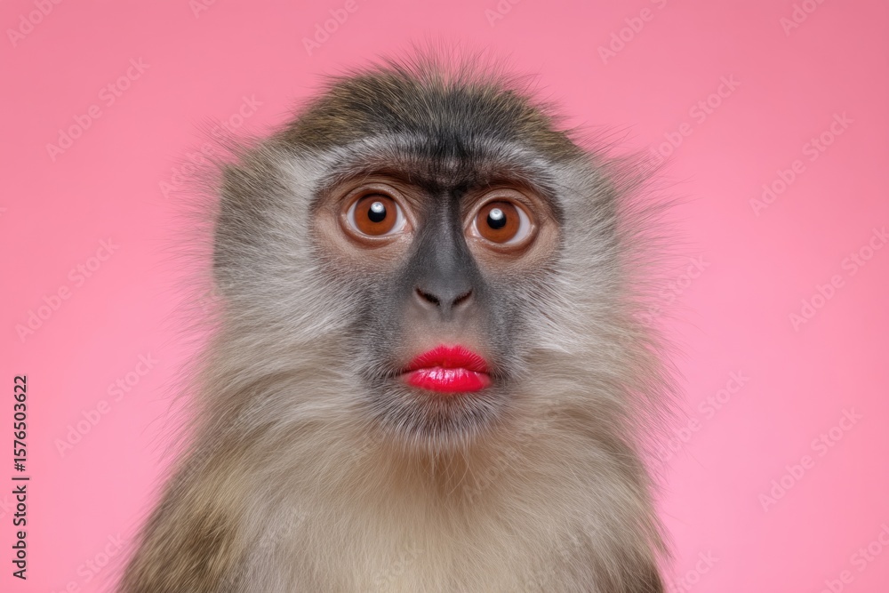 Obraz premium Monkey with lipstick