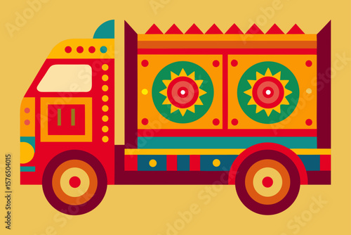 Vibrant Traditional Indian Truck Art Floral Background