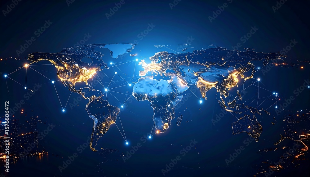 Fototapeta premium Global network map