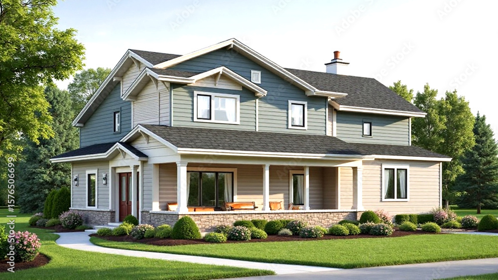 Fototapeta premium Single-Family Home, Townhouse, Condo, Apartment – Find Your Home 