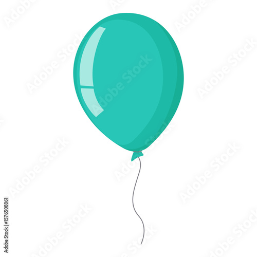 Balloon, festive party decoration. Long wavy inflatable helium toy, birthday decor with curved elongated shape.