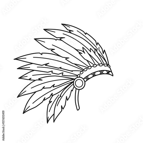 An indigenous amazonian feather headdress vector icon