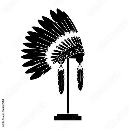 An indigenous amazonian feather headdress vector icon