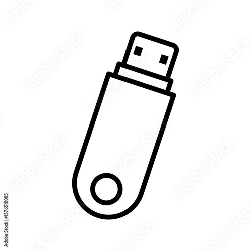 Vector usb flash drive vector icon  vector illustration, pictogram isolated on white background. color editable
