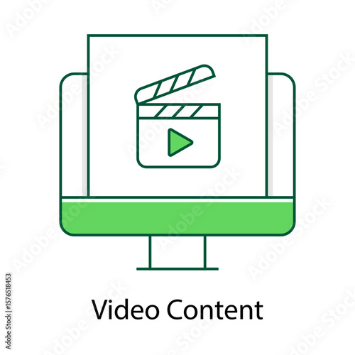Video Content Icon – Media Creation, Streaming Video, Online Platform, Visual Marketing, Film Editor