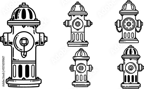 set of fire hydrant vector, vector and illustration, vector style
