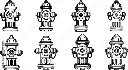 set of fire hydrant vector, vector and illustration, vector style
