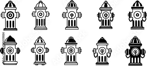 set of fire hydrant vector, vector and illustration, vector style
