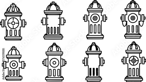 set of fire hydrant vector, vector and illustration, vector style

