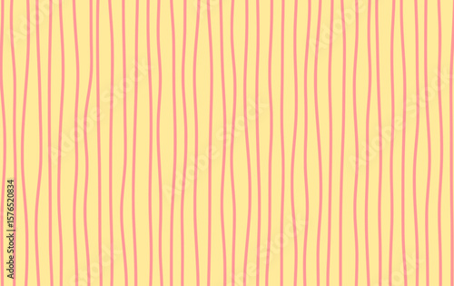 Playful Pastel Pink Wavy Lines on Soft Yellow Background
