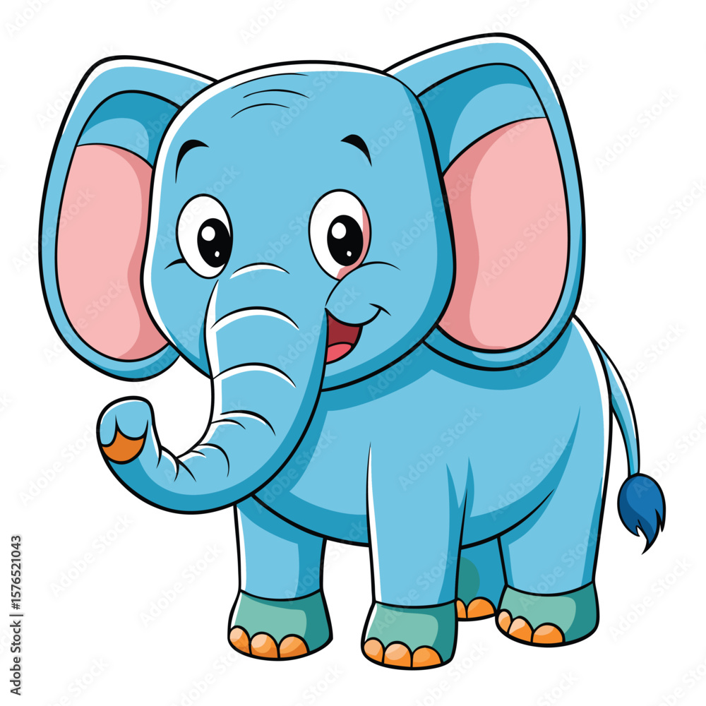 Naklejka premium Cute Elephant Standing Illustration