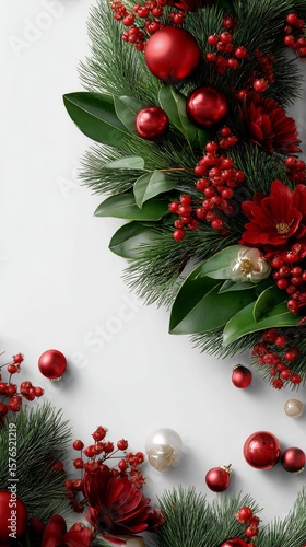 Elegant Holiday Wreath With Red Berries and Greenery for Festive Decoration
