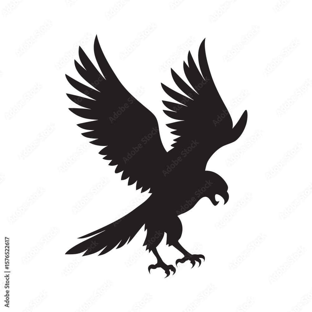 Fototapeta premium Hawk Grabbing Prey Mid Air