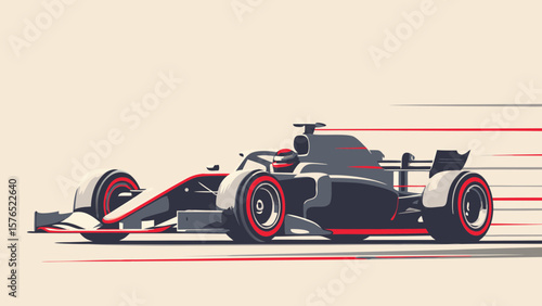 Racing car illustration. Formula one. Motorsport racing, car, illustration, formula, one, motorsport, speed, track, race, vehicle, fast, vector, aerodynamic, competition, champion, auto, driver, tire,