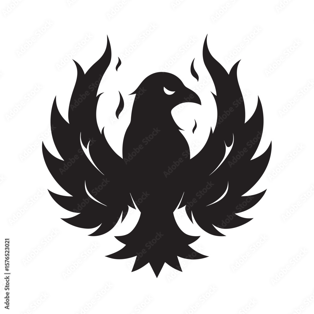 Obraz premium Raven Surrounded By Dark Flames