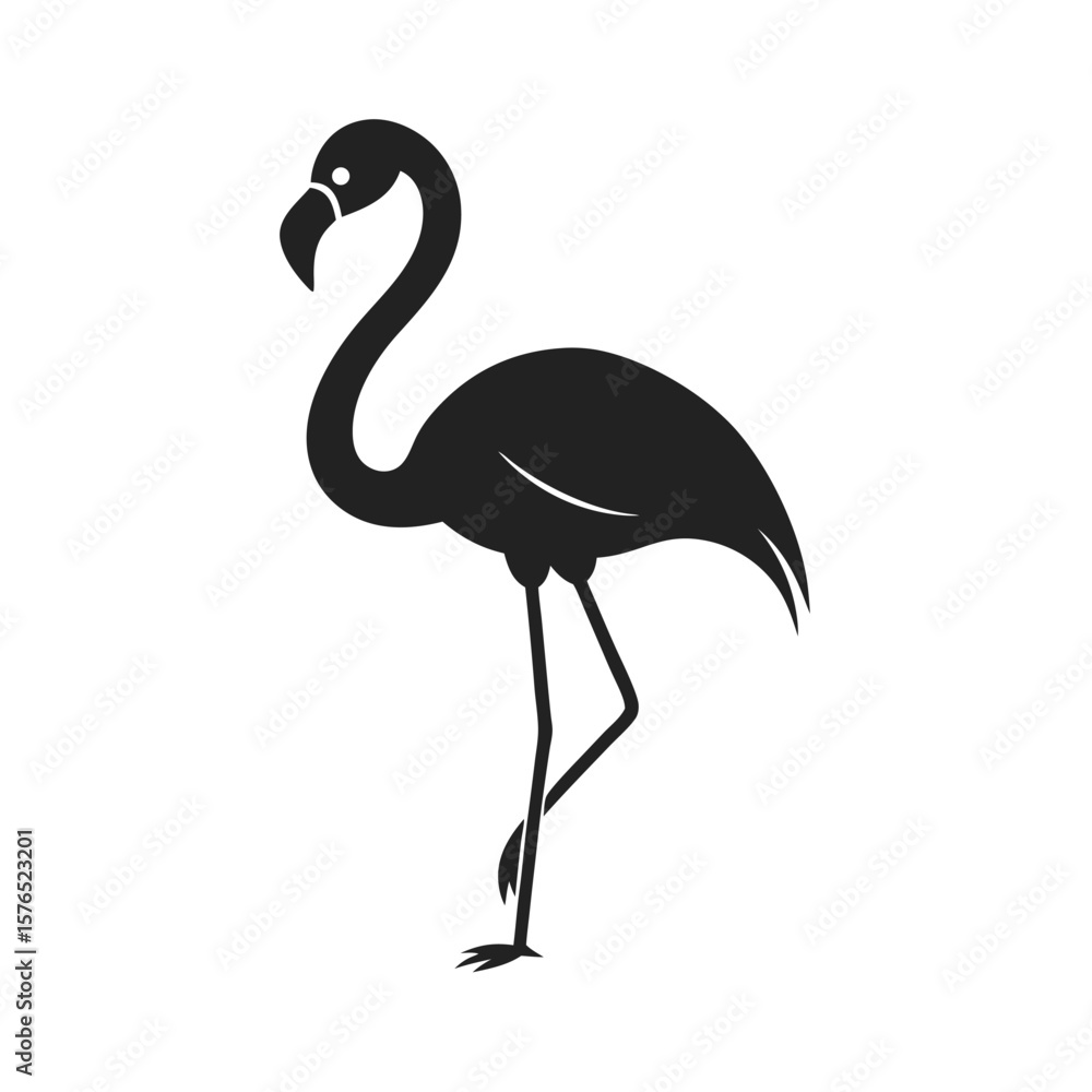 Fototapeta premium Flamingo Standing On One Leg Silhouette