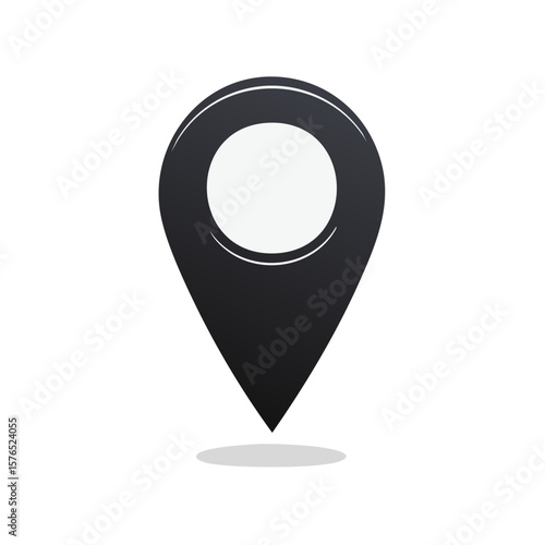 Elegant map pointer, a sleek navigation marker in black and white for location pinpointing and guidance.