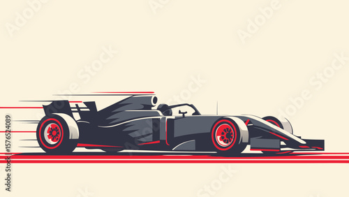 Racing car illustration. Formula one. Motorsport racing, car, illustration, formula, one, motorsport, speed, track, race, vehicle, fast, vector, aerodynamic, competition, champion, auto, driver, tire,