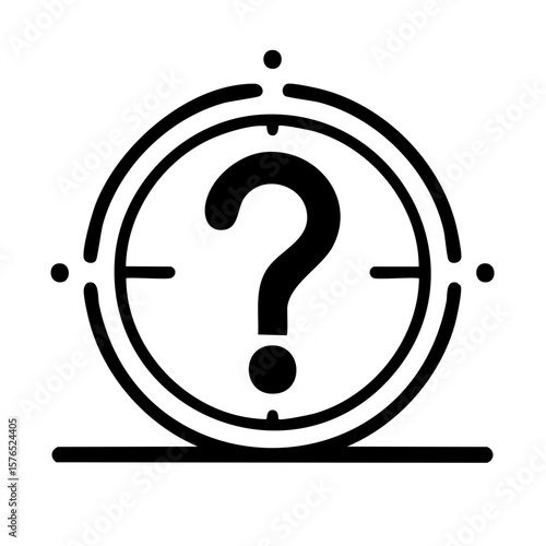 Doubt and Inquiry Question Mark within Target Focus Concept Icon