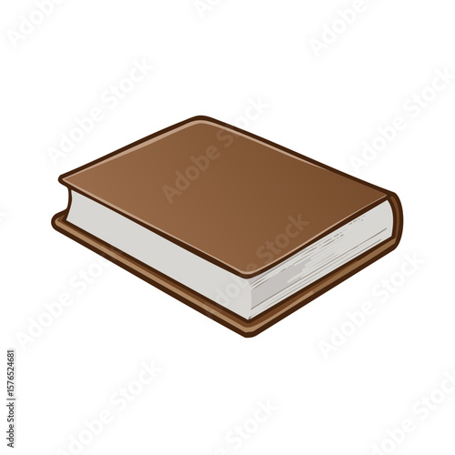 Brown Hardcover Book with Pages Illustration for Reading, Education or Knowledge