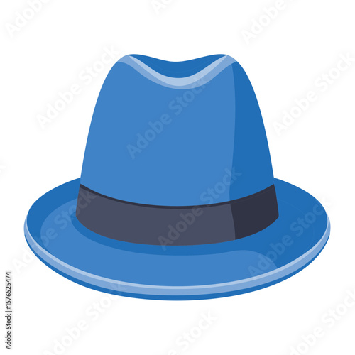 Stylish blue fedora with a dark grey band adds a touch of sophistication to any wardrobe classic accessory