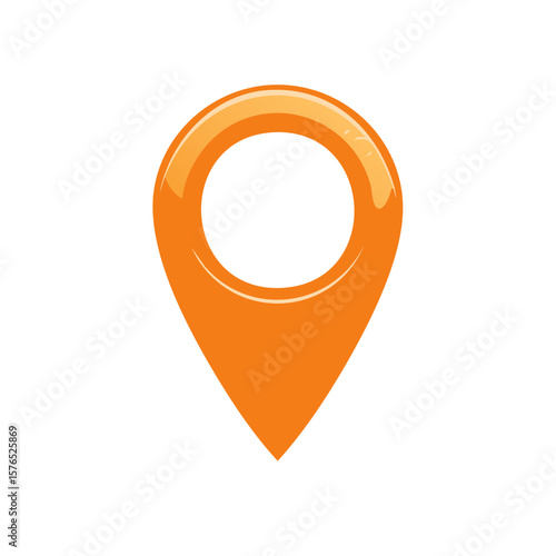 Orange Location Pin Icon Representing Destination Find Navigation and Direction