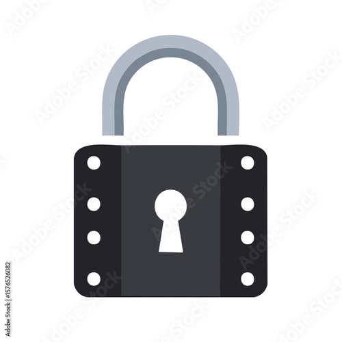 Security Lock Illustration with Keyhole and Round Dots for Safe Data Privacy Icon