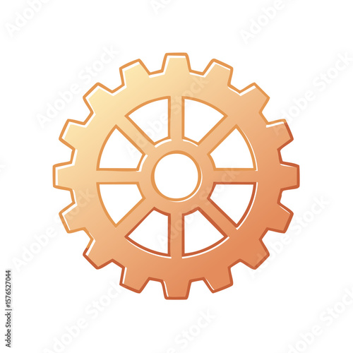 Golden Gear Wheel Illustration Machinery Symbol Gears Mechanical Design Element