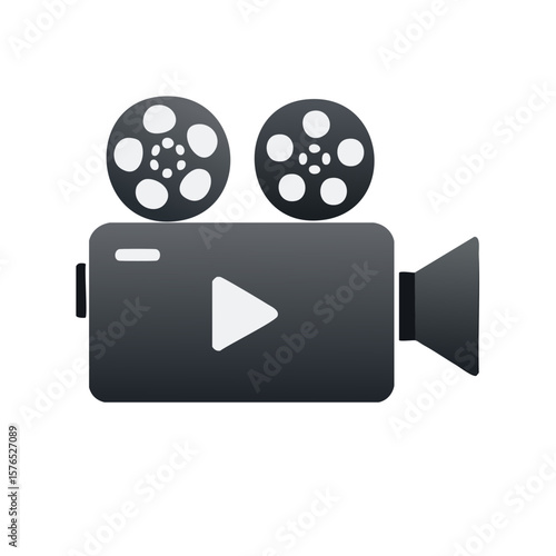 Stylized Old Fashioned Movie Camera Vector Illustration Symbolizing Film Production and Entertainment Industries