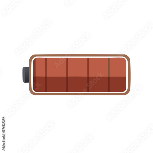 Battery Indicator with Low Energy Level Symbol for Devices and Applications