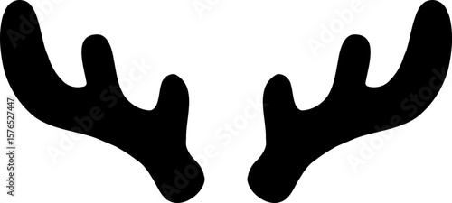 Antler silhouette vector art.
Deer antlers icon in simple shape.
Transparent background.