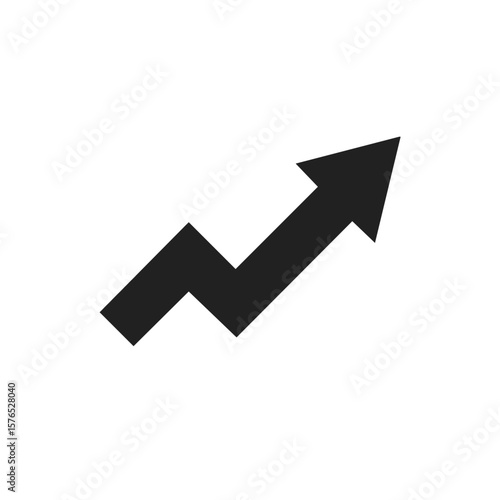 Rising Arrow Zigzag Symbol: Growth, Success and Progress Illustration