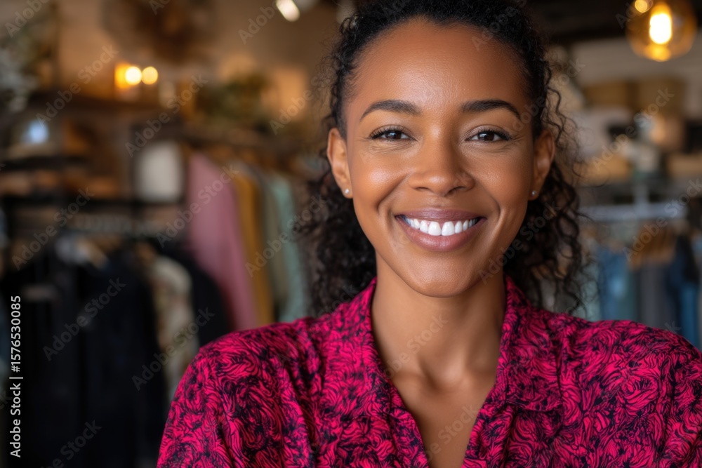 Obraz premium Smiling woman in retail store