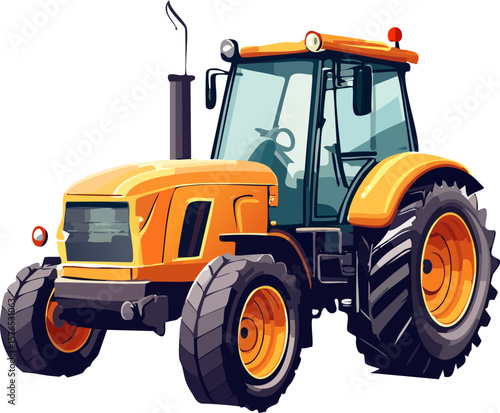 tractor isolated on white