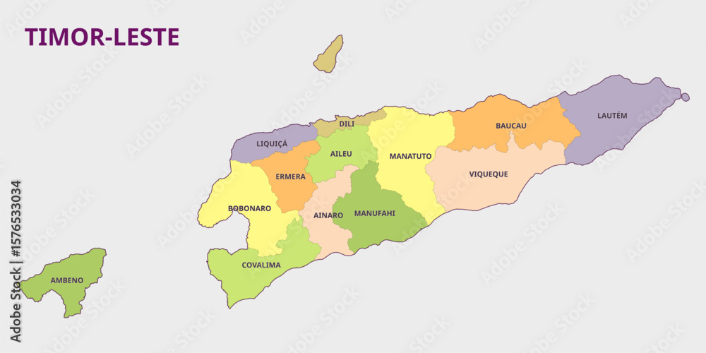 Fototapeta Timor-Leste Map - Political Division