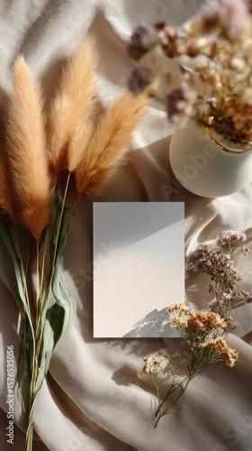 Creative Workspace Featuring Nature-Inspired Art and Cozy Coffee Moment in So...