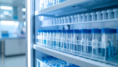 Wallpaper Mural Lab refrigerator filled with test tubes Torontodigital.ca