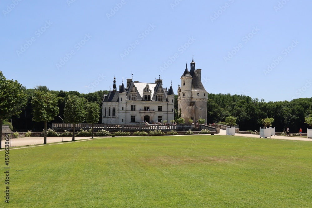 Fototapeta premium Chenonceau castle in the park, France