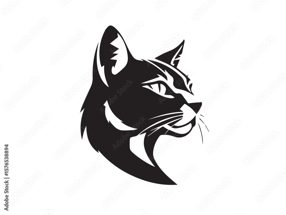 Obraz premium Cat head silhouette. Cat silhouette icon. Cat logo Design. Cat head icon. Vector Illustration.