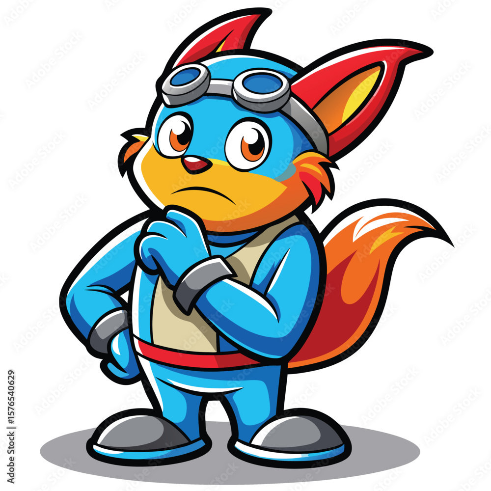 Obraz premium Fox Pilot Thinking