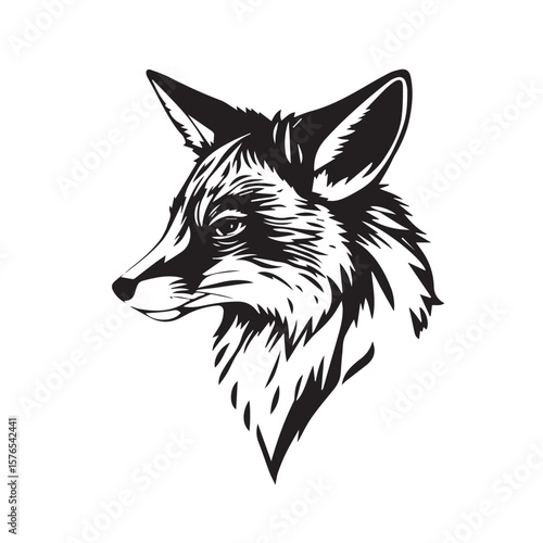 Fox head icon. Fox head silhouette. Fox head vector logo template concept illustration. Stylized fox logo.