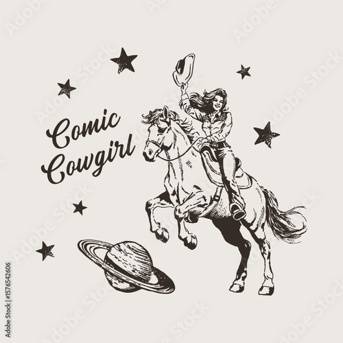 Cosmic Cowgirl Space Rodeo Design