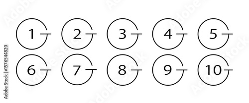 黒い丸数字アイコンセット/Black Circle Number Icon Set