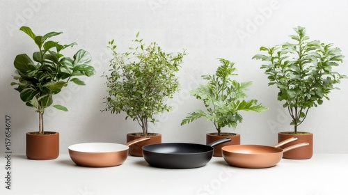 Wallpaper Mural Houseplants and cookware arrangement Torontodigital.ca