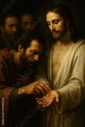 The Moment of Doubt Thomas Touches the Wounds of the Risen Christ